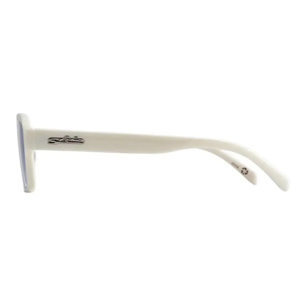 SZADE NIB Booth Sustainable On Trend Squared Off Heavy Cream/Prussian Sunglasses